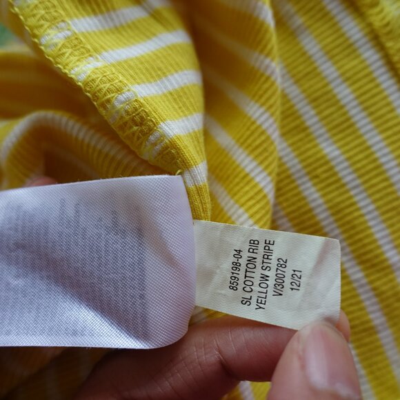 BR Banana Republic "the 90s tank" yellow stripe ribbed tank top S SM Small - Picture 11 of 11